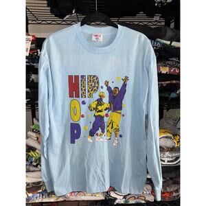 Vintage 80s Hip Hop Blue Longsleeve Shirt Size Xl